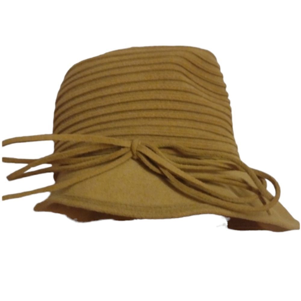 Vintage style bucket hat Fine Velour mustard yellow 20s 30s
